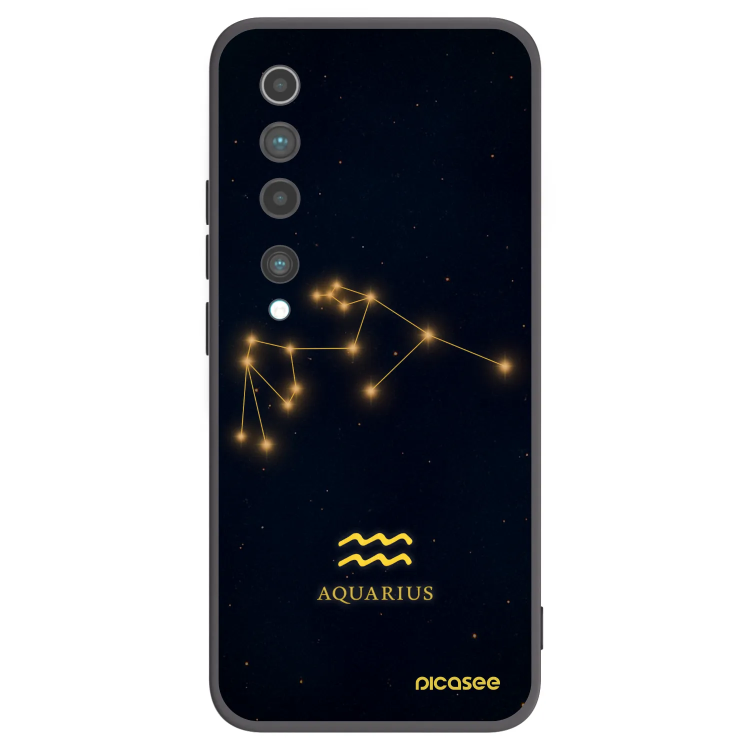 Picasee Xiaomi Mi 10 Hülle - Schwarzes Silikon - AQUARIUS