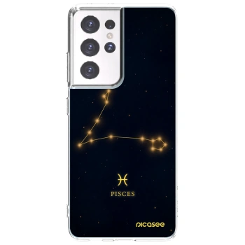 Picasee Samsung Galaxy S21 Ultra 5G G998B Hülle - Transparentes Silikon - PISCES