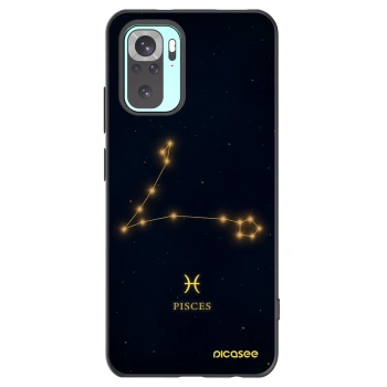 Picasee Xiaomi Redmi Note 10 Pro Hülle - Schwarzes Silikon - PISCES