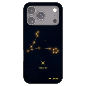 Picasee Apple iPhone 17 Pro Hülle - Schwarzes Silikon - PISCES