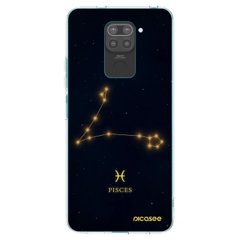 Picasee Xiaomi Redmi Note 9 Hülle - Schwarzes Silikon - PISCES
