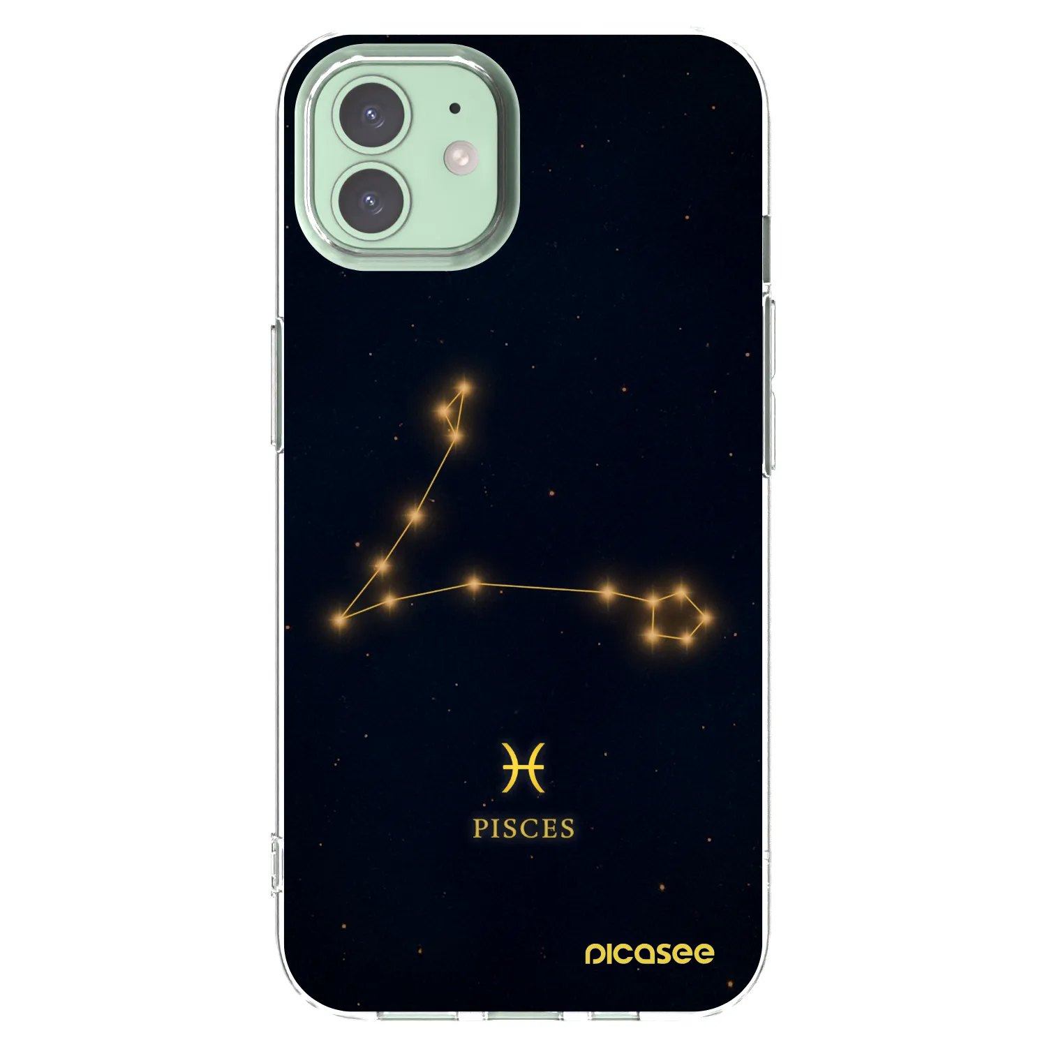 Picasee Apple iPhone 12 Pro Hülle - Transparentes Silikon - PISCES