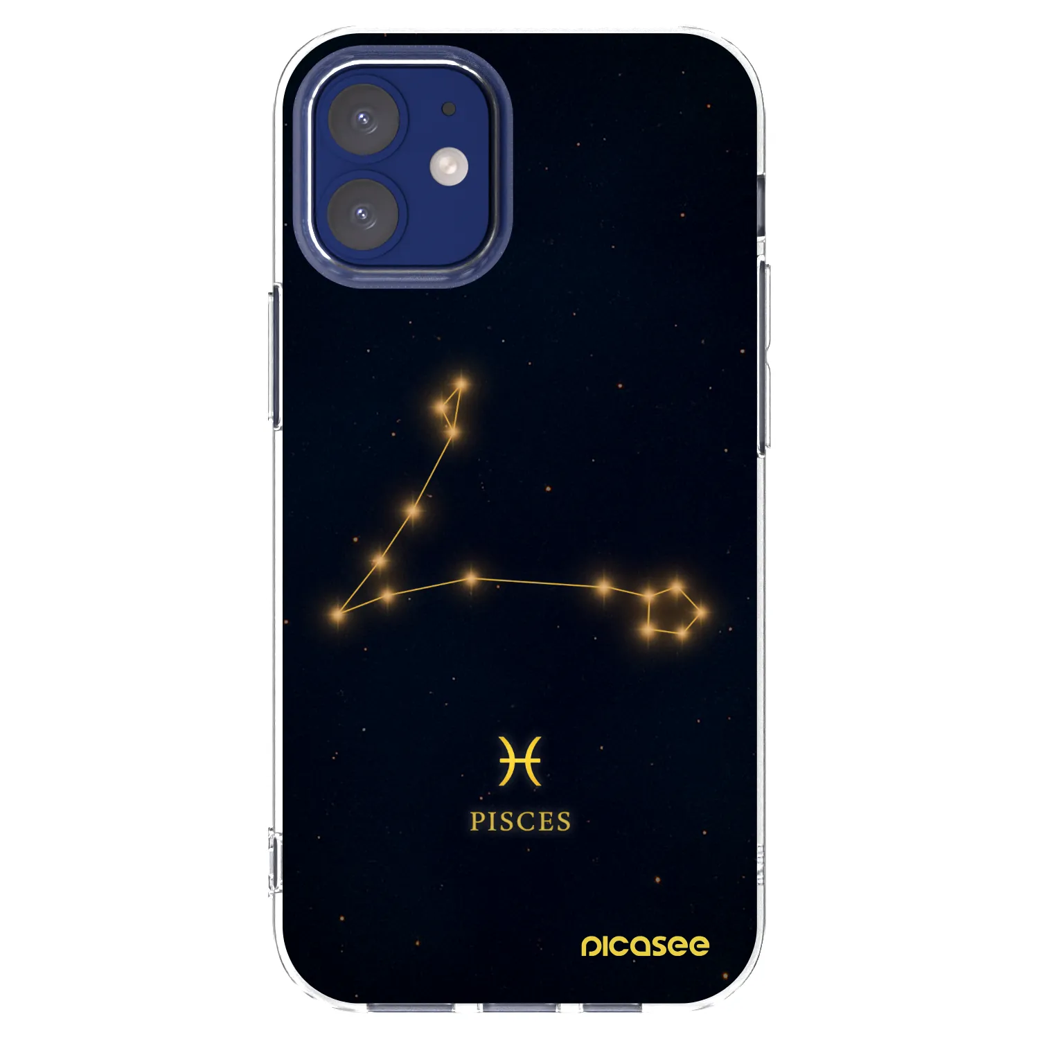 Picasee Apple iPhone 12 mini Hülle - Transparentes Silikon - PISCES