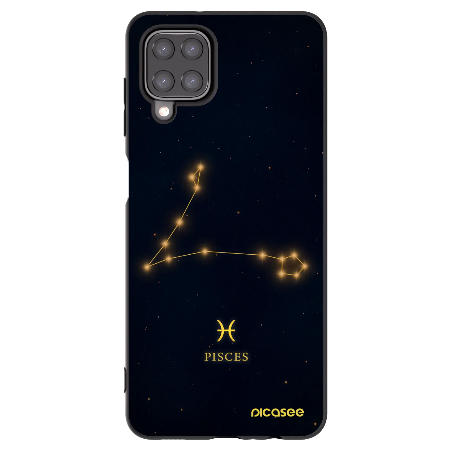 Picasee Samsung Galaxy A12 A125F Hülle - Schwarzes Silikon - PISCES