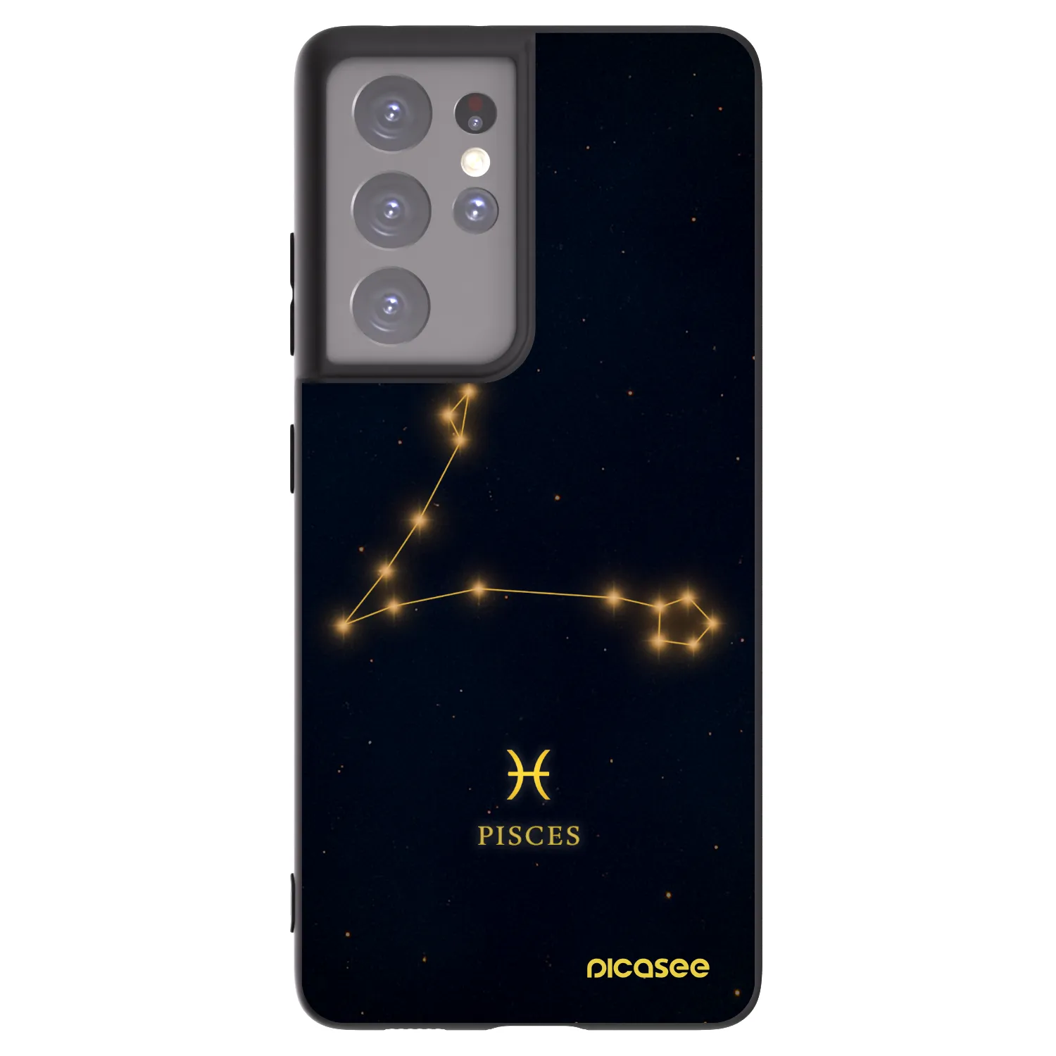 Picasee Samsung Galaxy S21 Ultra 5G G998B Hülle - Schwarzes Silikon - PISCES
