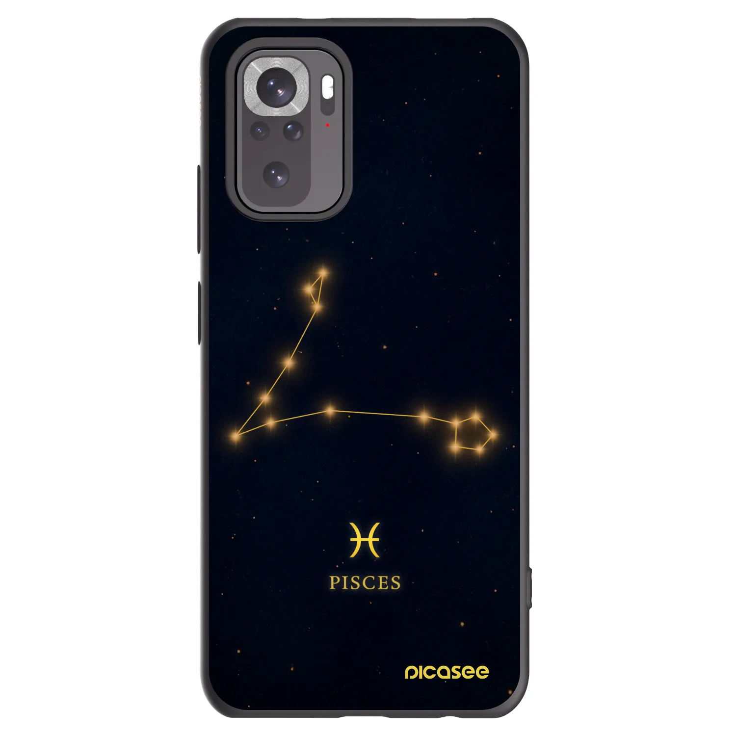 Picasee Xiaomi Redmi Note 10 Hülle - Schwarzes Silikon - PISCES