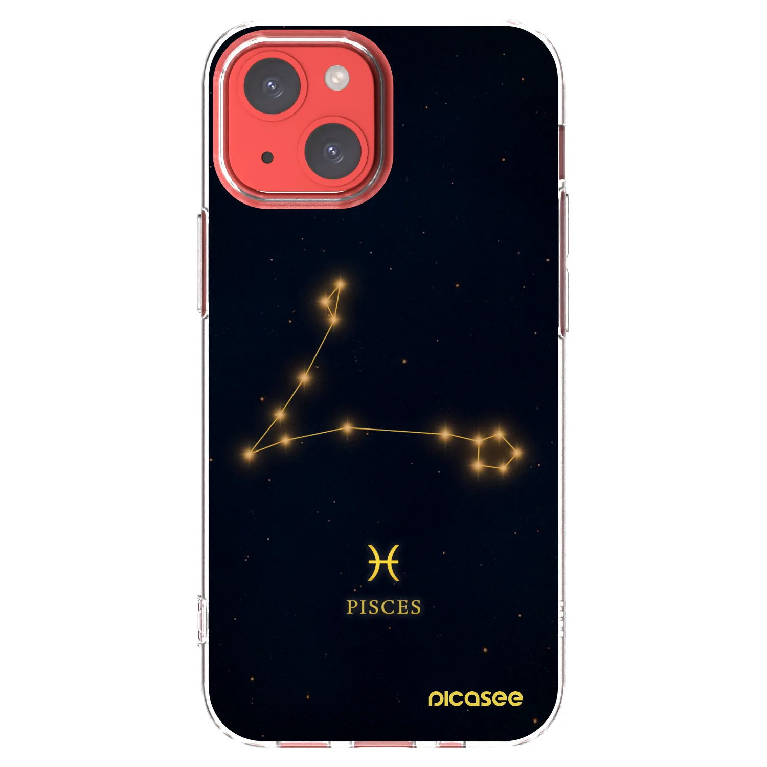 Picasee Apple iPhone 13 mini Hülle - Transparentes Silikon - PISCES