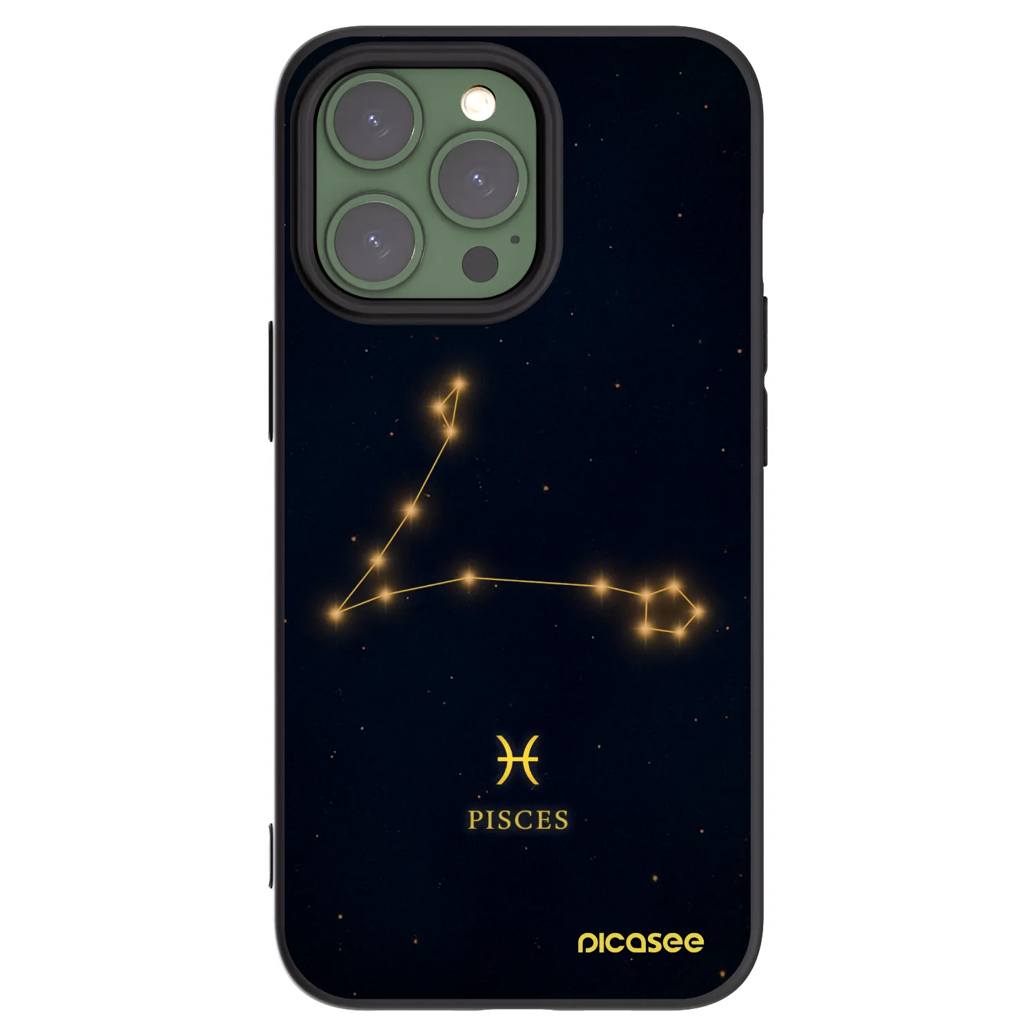 Picasee Apple iPhone 13 Pro Hülle - Schwarzes Silikon - PISCES