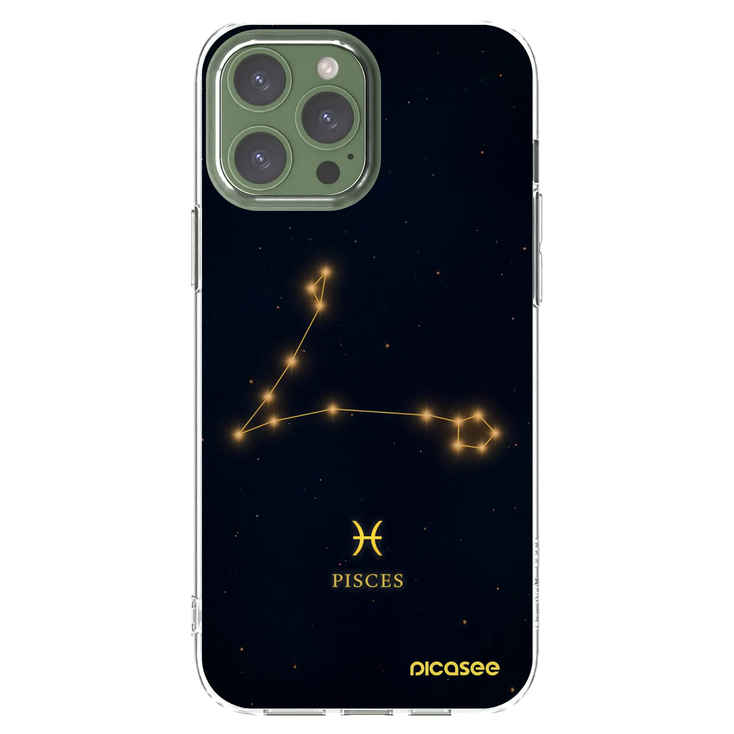 Picasee Apple iPhone 13 Pro Max Hülle - Transparentes Silikon - PISCES