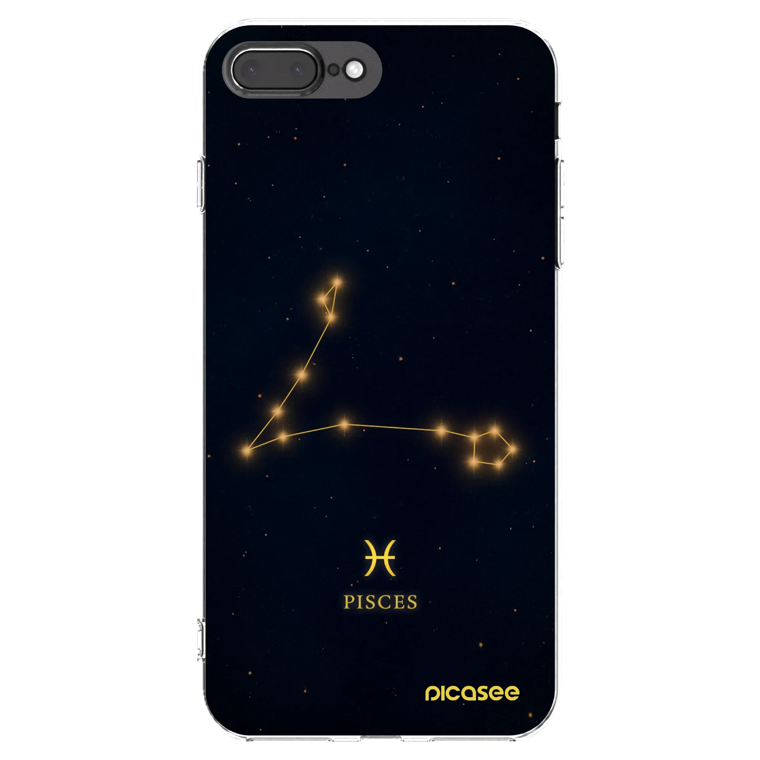 Picasee Apple iPhone 7 Plus Hülle - Transparentes Silikon - PISCES
