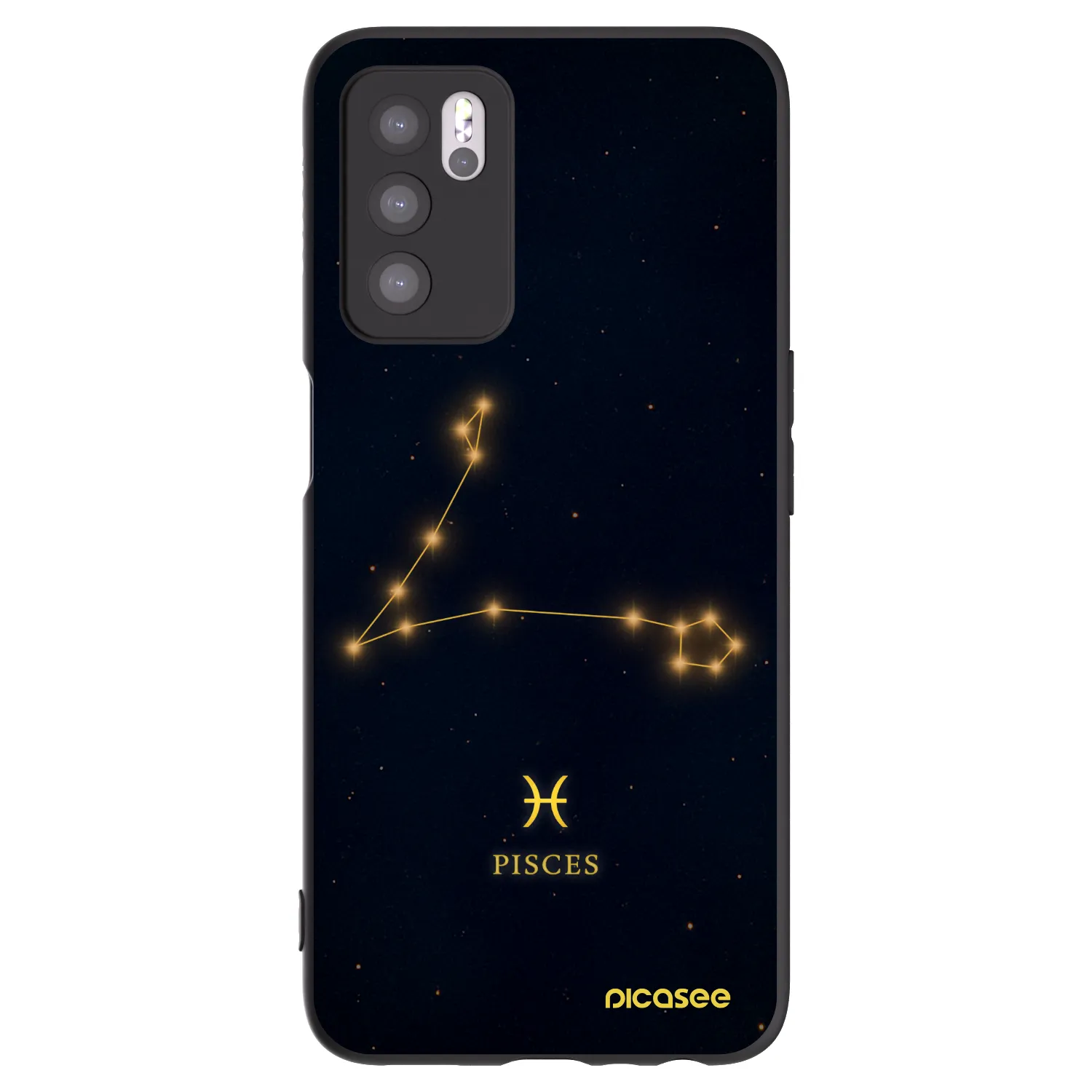 Picasee OPPO A16 Hülle - Schwarzes Silikon - PISCES