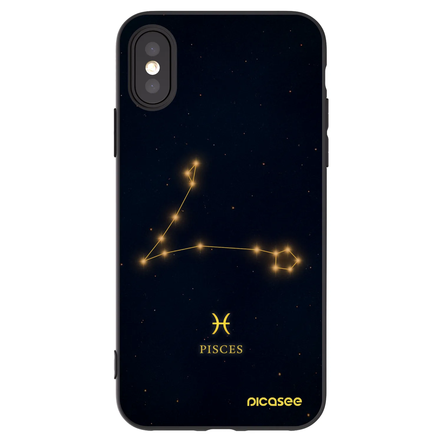 Picasee Apple iPhone X/XS Hülle - Schwarzes Silikon - PISCES
