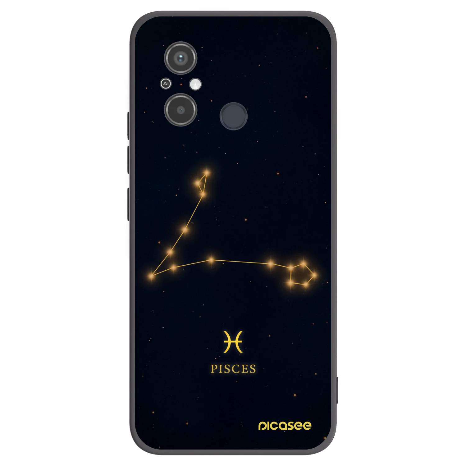 Picasee Xiaomi Redmi 12C Hülle - Schwarzes Silikon - PISCES