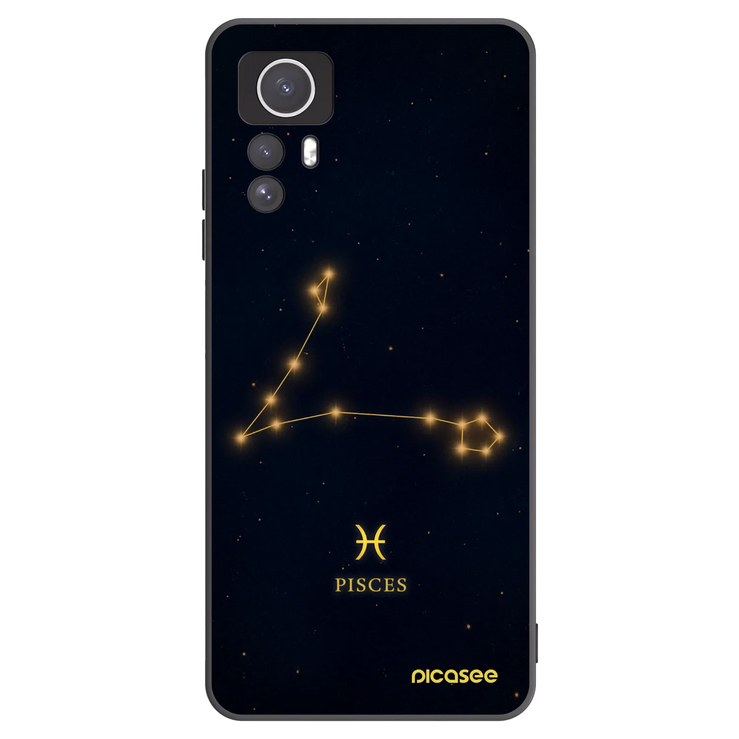 Picasee Xiaomi Redmi Note 12S Hülle - Schwarzes Silikon - PISCES