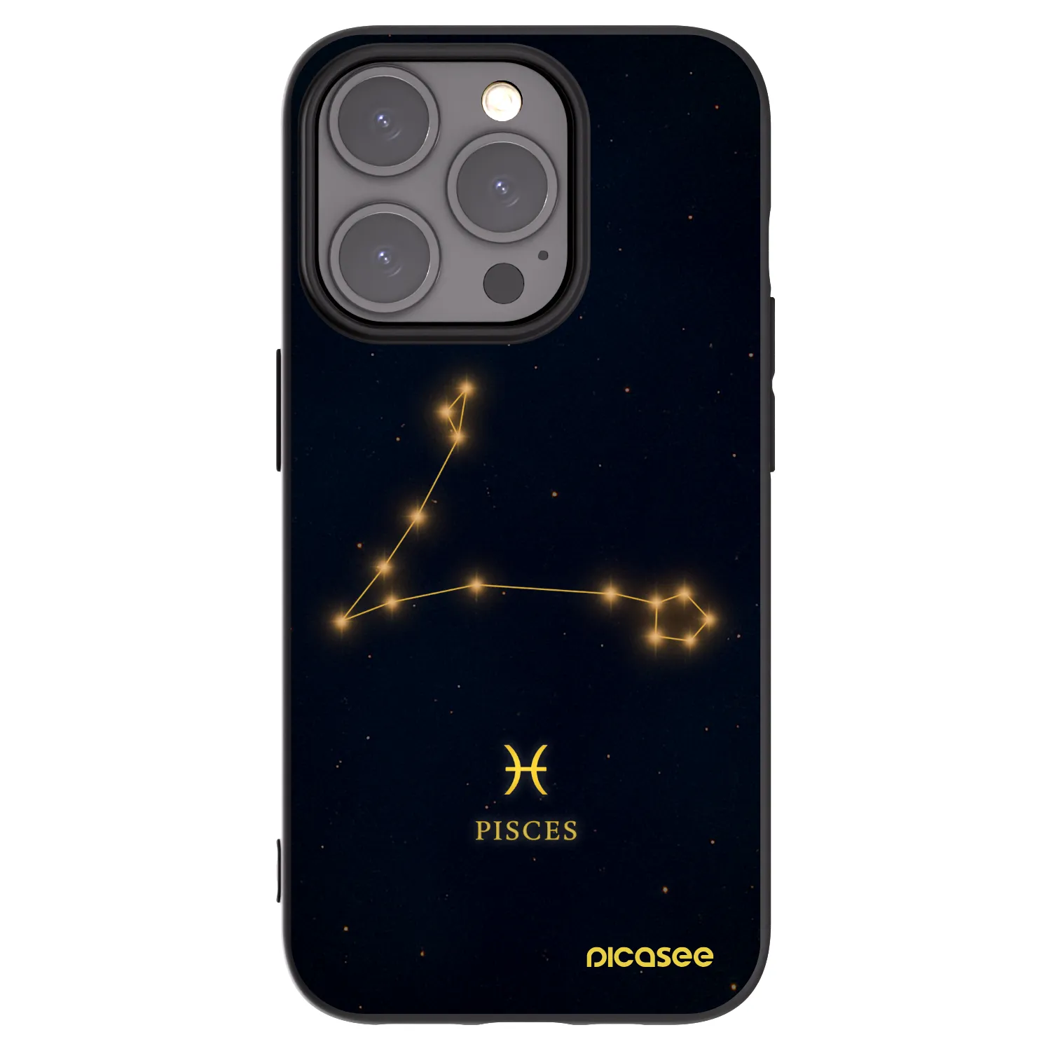 Picasee Apple iPhone 15 Pro Hülle - Schwarzes Silikon - PISCES