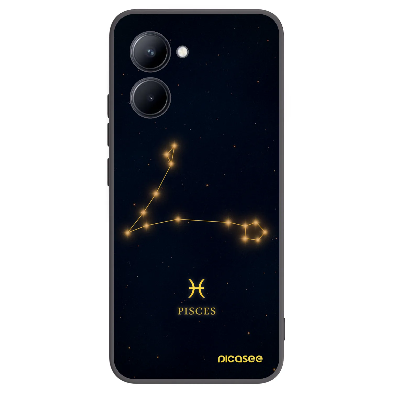Picasee Realme C33 (2023) Hülle - Schwarzes Silikon - PISCES