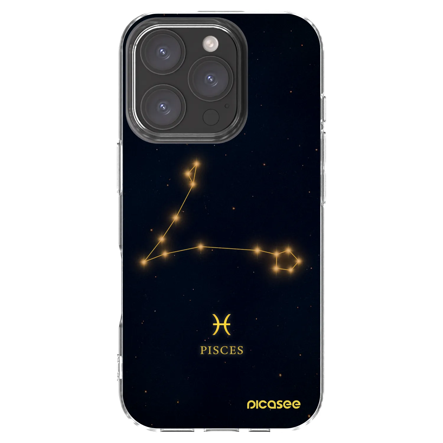 Picasee Apple iPhone 16 Pro Hülle - Transparentes Silikon - PISCES