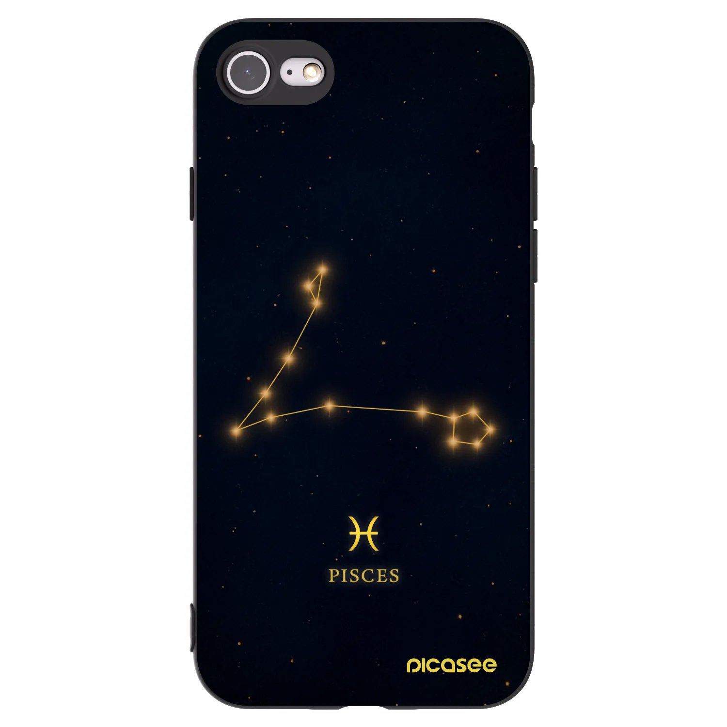 Picasee Apple iPhone 8 Hülle - Schwarzes Silikon - PISCES