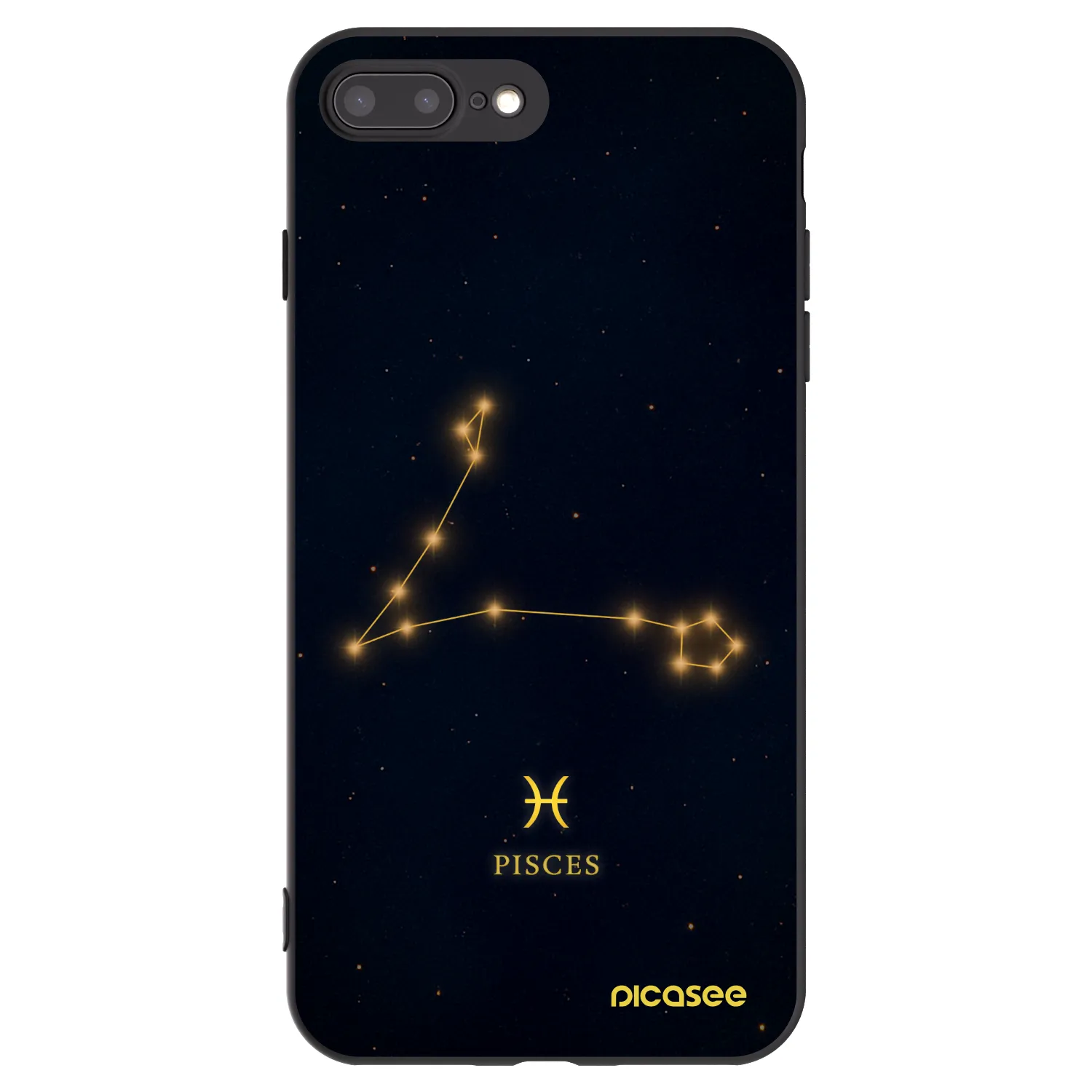 Picasee Apple iPhone 8 Plus Hülle - Schwarzes Silikon - PISCES