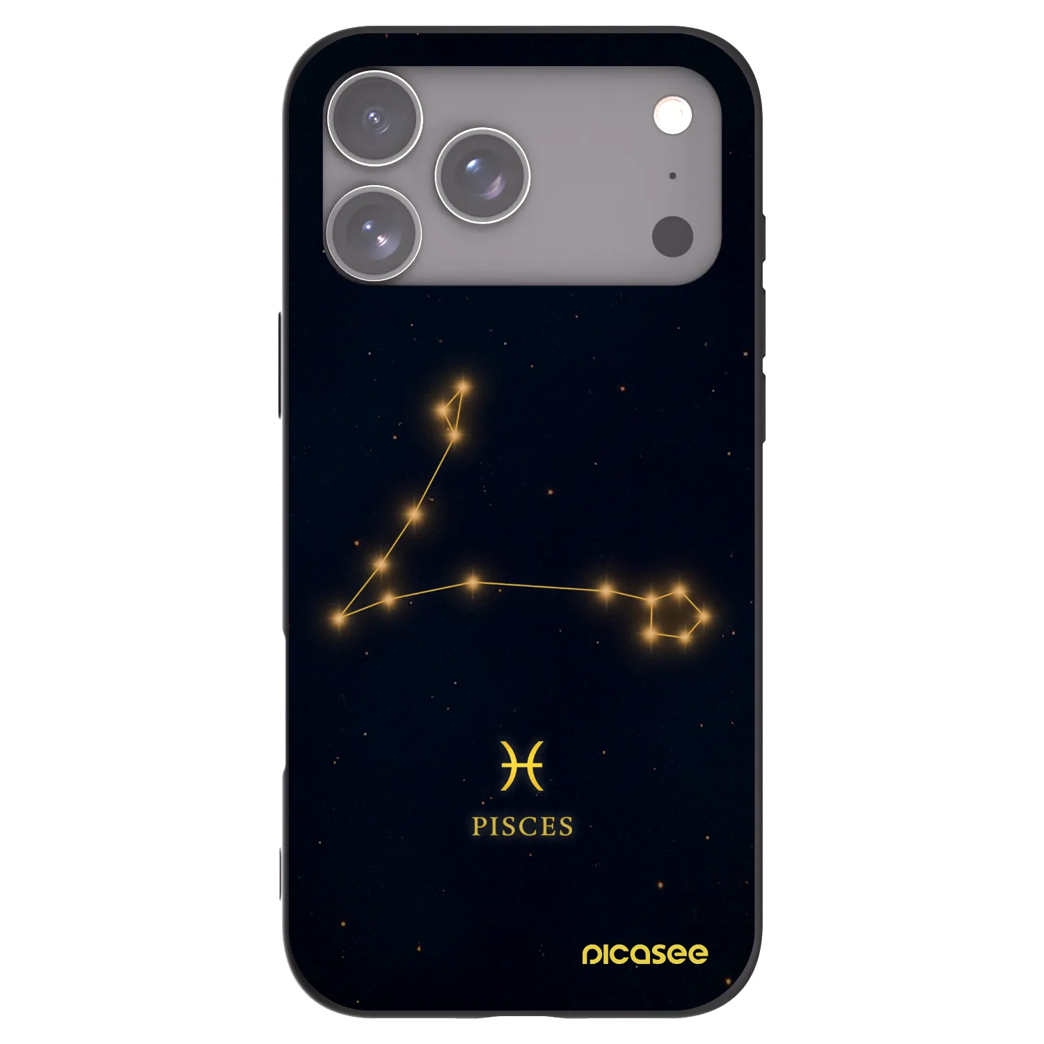 Picasee Apple iPhone 17 Pro Max Hülle - Schwarzes Silikon - PISCES