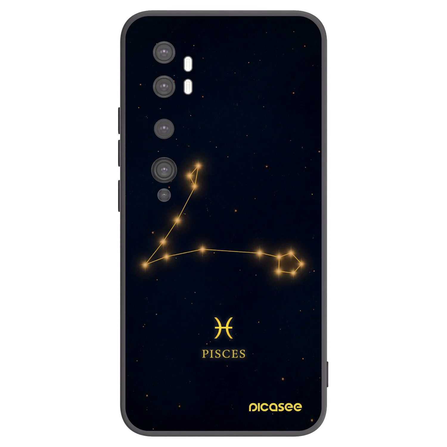 Picasee Xiaomi Mi Note 10 (Pro) Hülle - Schwarzes Silikon - PISCES