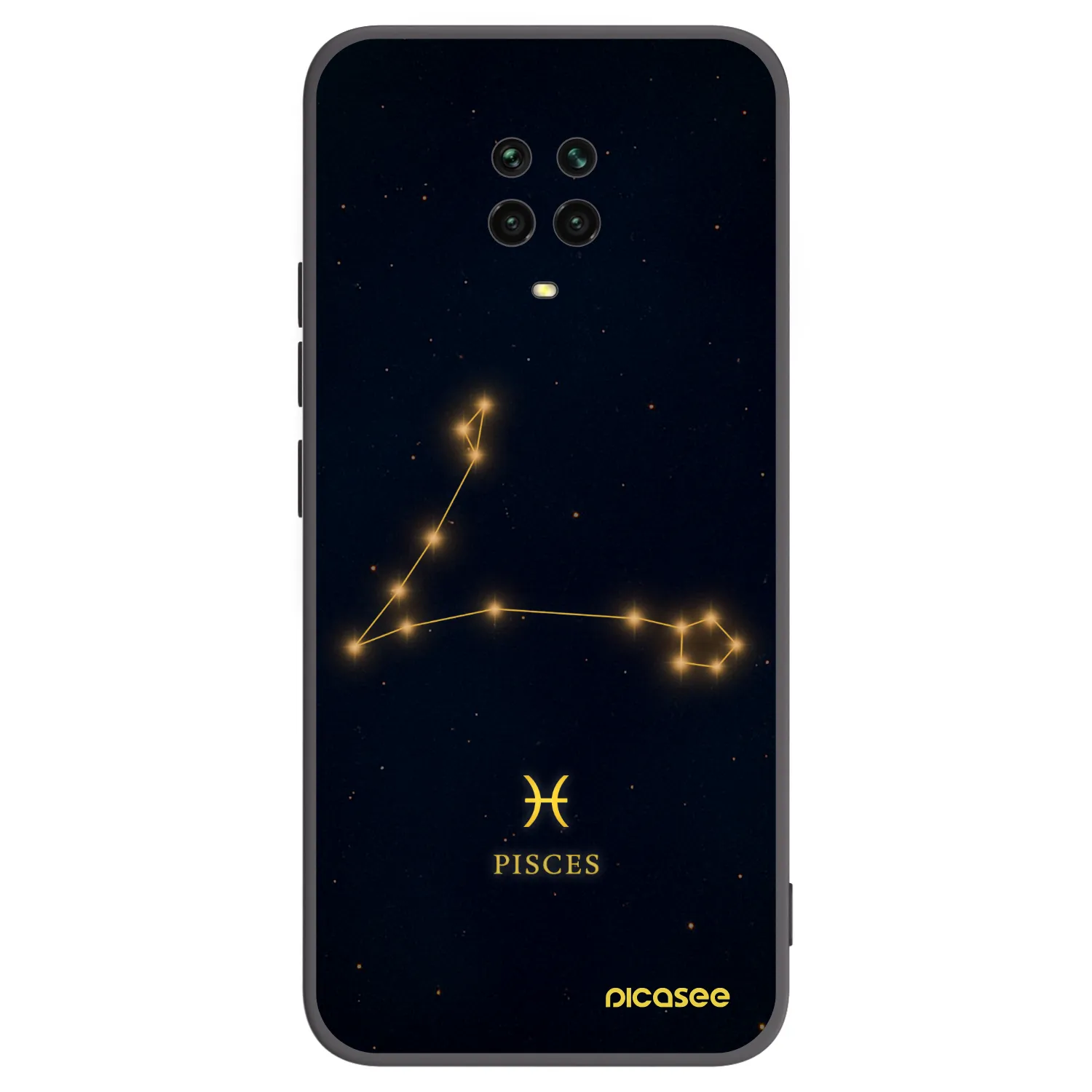 Picasee Xiaomi Redmi Note 9 Pro Hülle - Schwarzes Silikon - PISCES