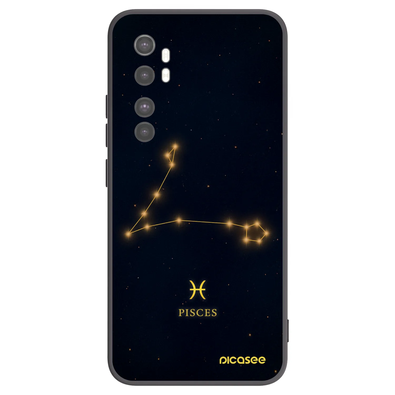 Picasee Xiaomi Mi Note 10 Lite Hülle - Schwarzes Silikon - PISCES