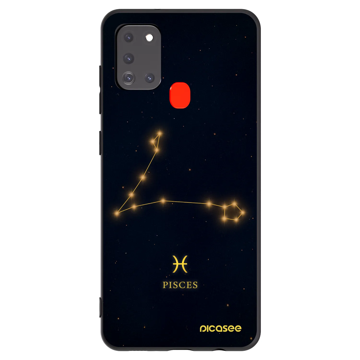 Picasee Samsung Galaxy A21s Hülle - Schwarzes Silikon - PISCES
