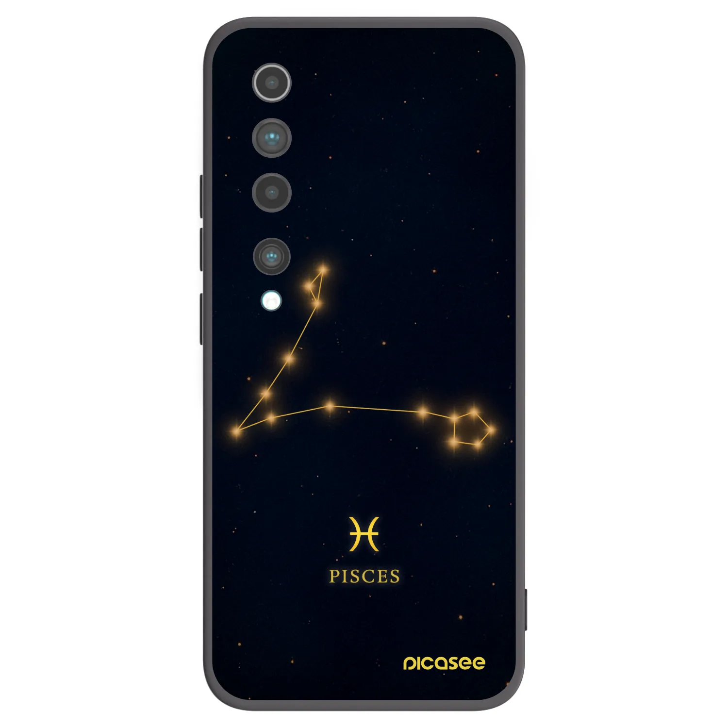 Picasee Xiaomi Mi 10 Hülle - Schwarzes Silikon - PISCES
