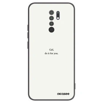 Picasee Xiaomi Redmi 9 Hülle - Schwarzes Silikon - Girl, do it for you