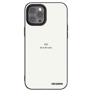 Picasee Apple iPhone 12 Pro Max Hülle - Schwarzes Silikon - Girl, do it for you