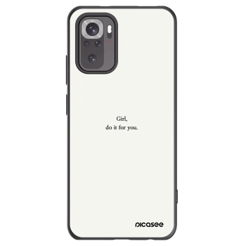 Picasee Xiaomi Redmi Note 10 Hülle - Schwarzes Silikon - Girl, do it for you
