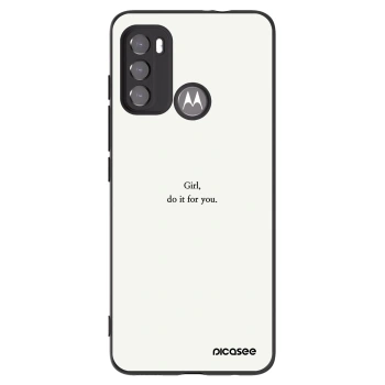 Picasee Motorola Moto G60 Hülle - Schwarzes Silikon - Girl, do it for you