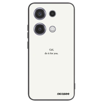 Picasee Xiaomi Redmi Note 14S Hülle - Schwarzes Silikon - Girl, do it for you