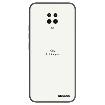 Picasee Xiaomi Redmi Note 9 Pro Hülle - Schwarzes Silikon - Girl, do it for you