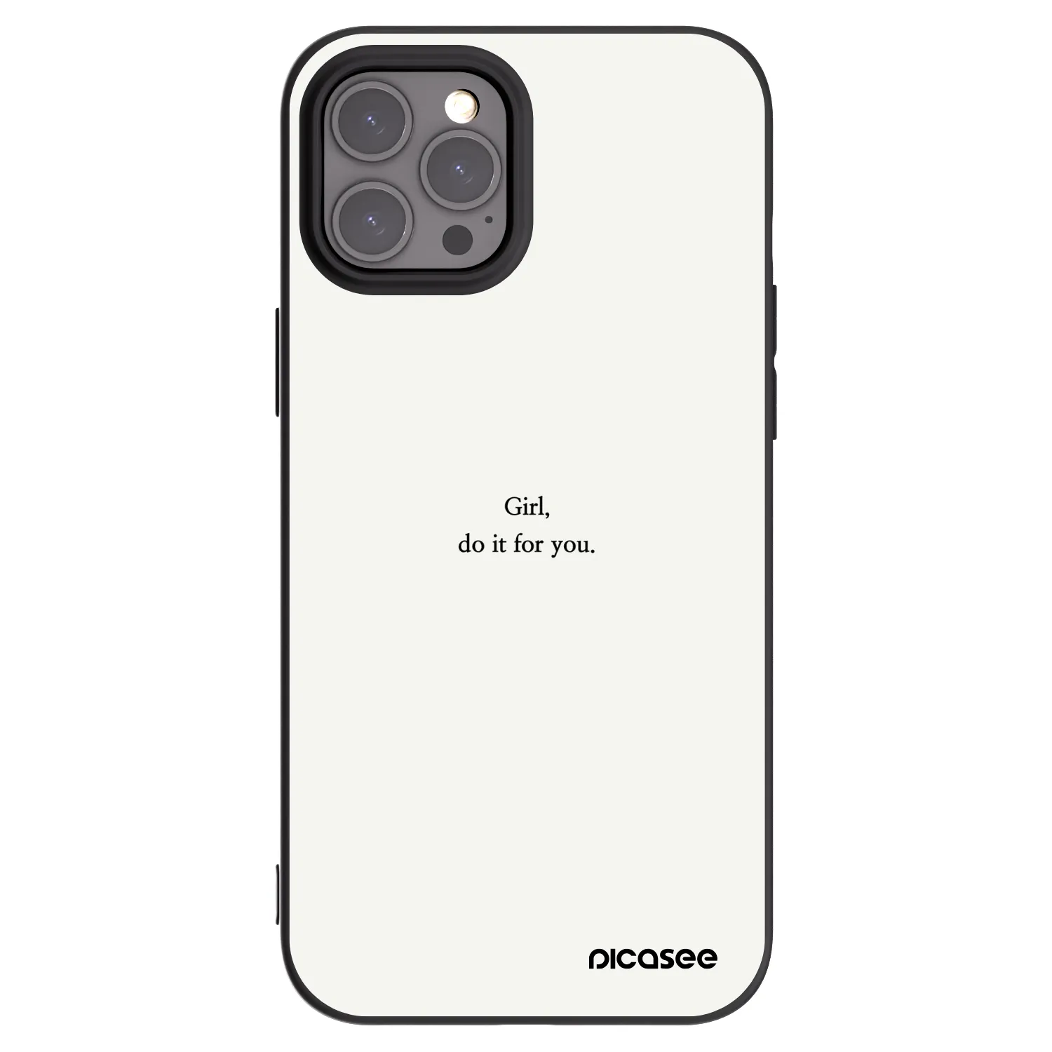 Picasee Apple iPhone 12 Pro Max Hülle - Schwarzes Silikon - Girl, do it for you