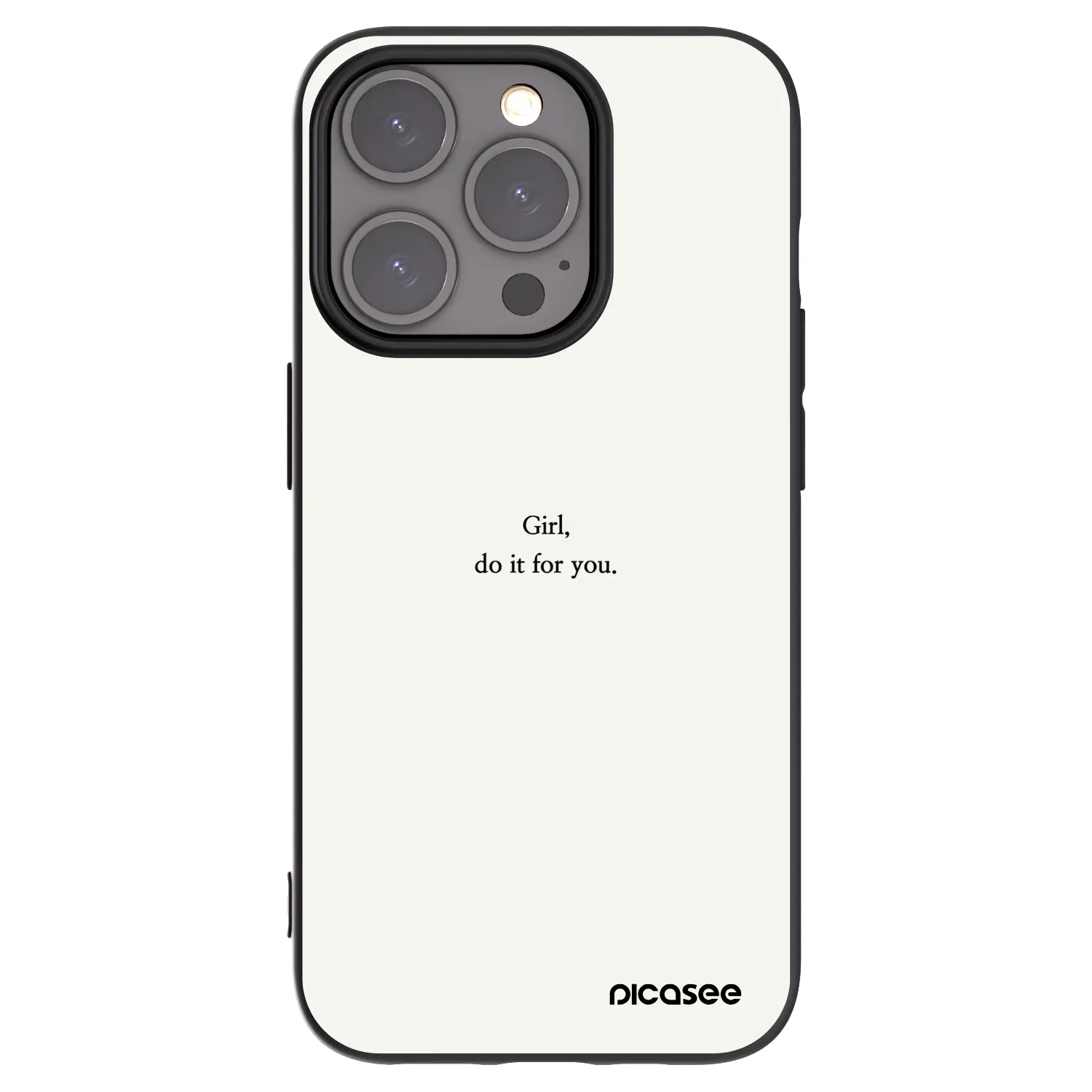 Picasee Apple iPhone 15 Pro Hülle - Schwarzes Silikon - Girl, do it for you