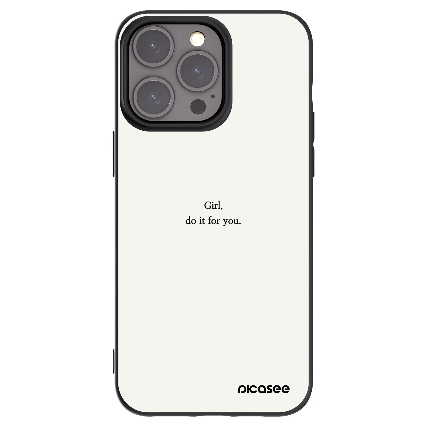 Picasee Apple iPhone 15 Pro Max Hülle - Schwarzes Silikon - Girl, do it for you