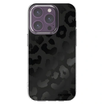 Picasee Apple iPhone 14 Pro Hülle - Transparentes Silikon - Midnight Leopard