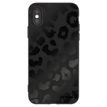 Picasee Apple iPhone X/XS Hülle - Schwarzes Silikon - Midnight Leopard