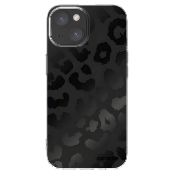 Picasee Apple iPhone 15 Hülle - Transparentes Silikon - Midnight Leopard