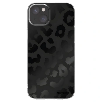 Picasee Apple iPhone 15 Plus Hülle - Transparentes Silikon - Midnight Leopard