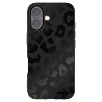 Picasee Apple iPhone 16 Hülle - Schwarzes Silikon - Midnight Leopard