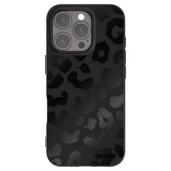 Picasee Apple iPhone 16 Pro Hülle - Schwarzes Silikon - Midnight Leopard