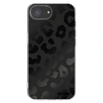 Picasee Apple iPhone 16e Hülle - Transparentes Silikon - Midnight Leopard