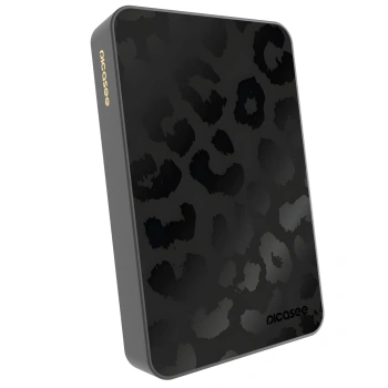 Picasee Powerbank mit MagSafe 10 000 mAh Grau - Midnight Leopard