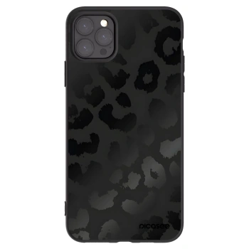 Picasee Apple iPhone 11 Pro Max Hülle - Schwarzes Silikon - Midnight Leopard