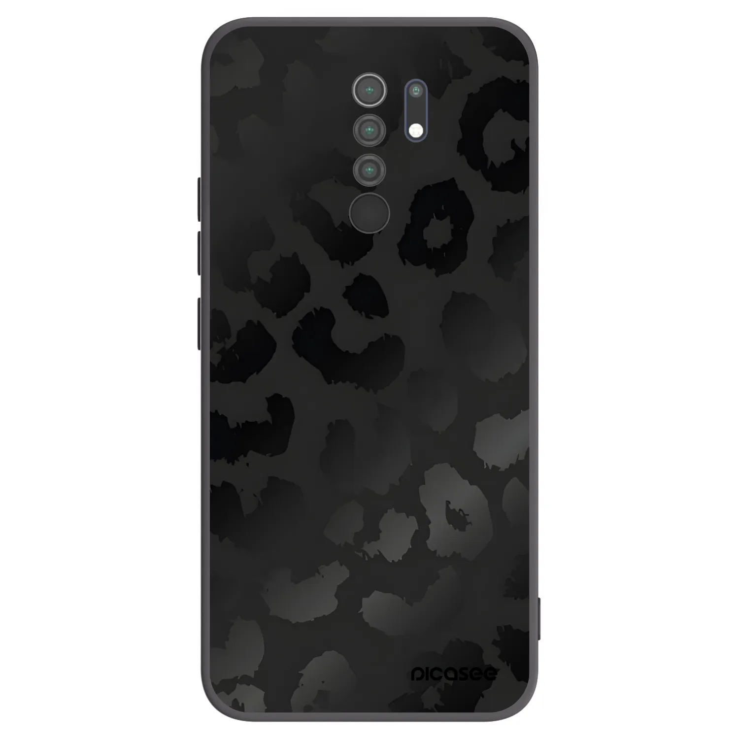 Picasee Xiaomi Redmi 9 Hülle - Schwarzes Silikon - Midnight Leopard