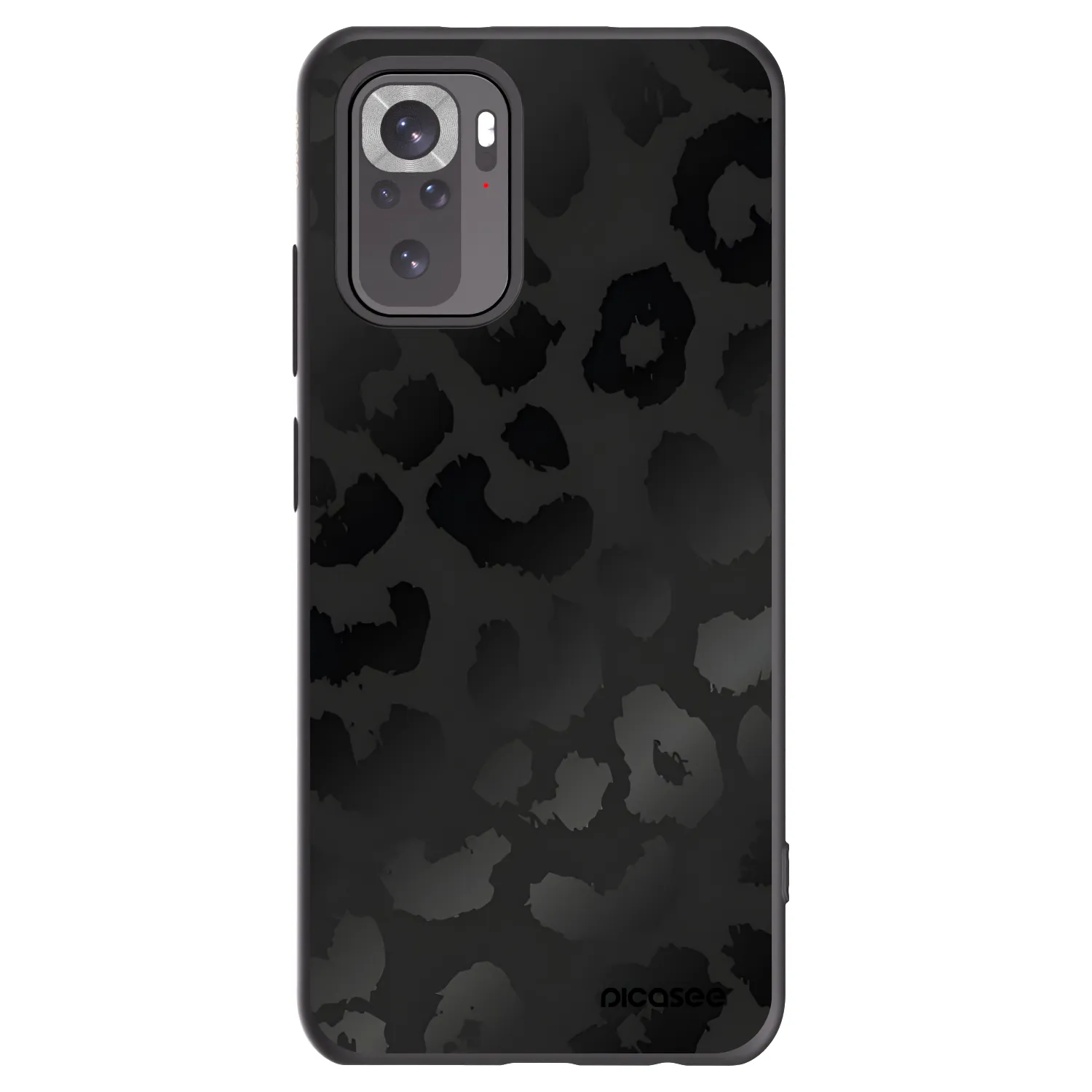 Picasee Xiaomi Redmi Note 10S Hülle - Schwarzes Silikon - Midnight Leopard