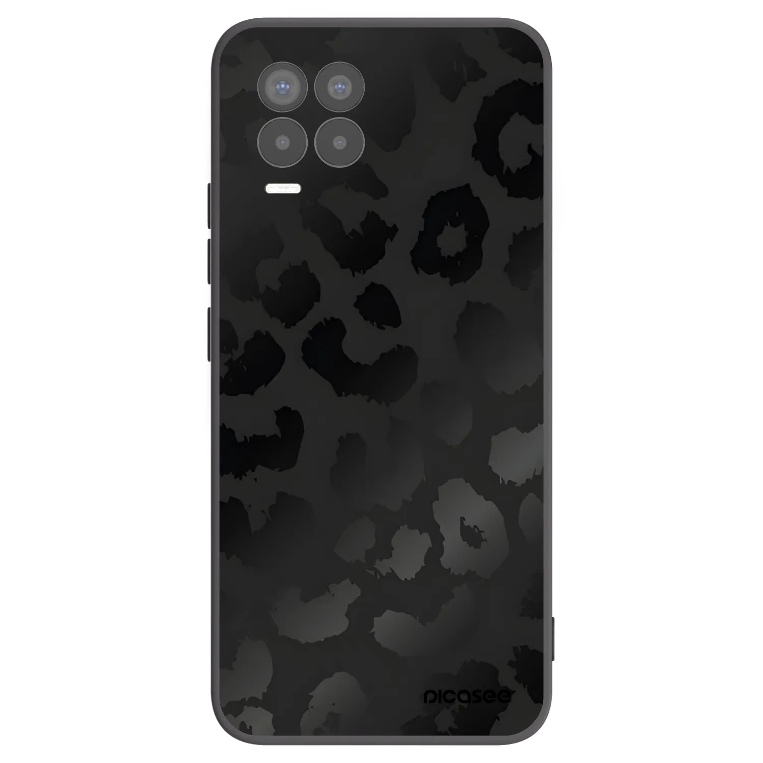 Picasee Realme 8 4G Hülle - Schwarzes Silikon - Midnight Leopard
